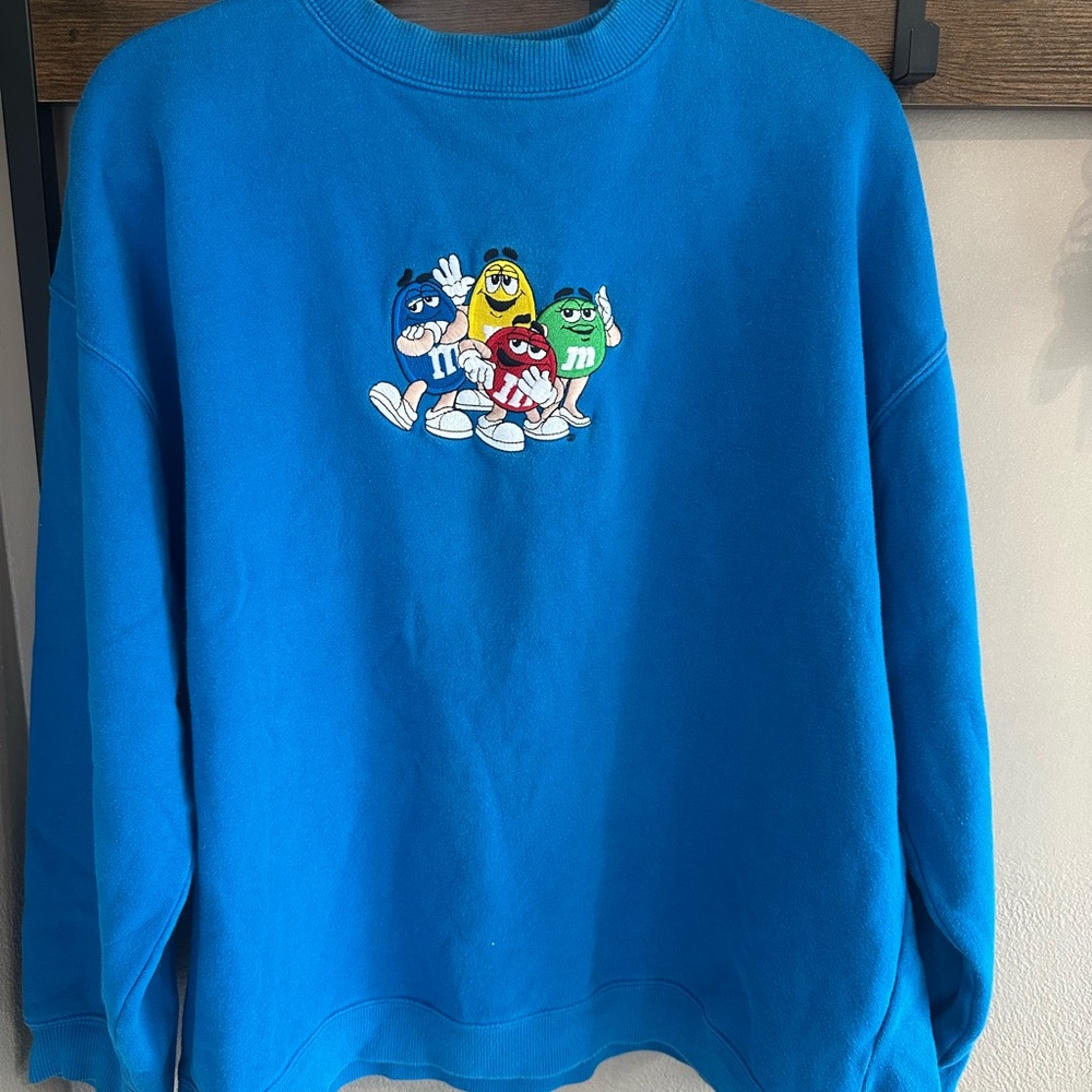 Blue Graphic Men’s M&M Embroidered details Sweater